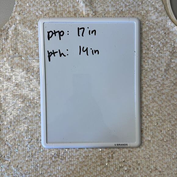 J. Crew Champagne/Cream Sequined Tank Top Women's Medium - Picture 5 of 7